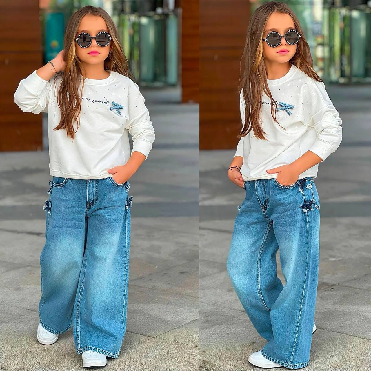 Bow denim set